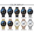 Geneva Watch Men's Fashion Business Calendar Watches Blue Stainless Steel Mesh Belt Analog Quartz Wristwatch Jam Tangan. 