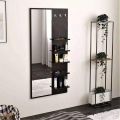 Toheed wood dressing table with shelves,(H 60" L 27") mirrors and hanging hooks Long Mirror. 