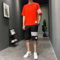 Casual T-shirt + Shorts Sets Breathable 2 Piece Jogging Tracksuit Men Summer Men's Sportswear Brand Fitness Suit Outfit Clothes. 