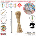 Multi Purpose Bamboo Stick, Skewer Home Fragrance, Flower Bouquet, Money Bouquet, Arts & Craft, Handicrafts, Science Project Construction, Grilling Food For Resturant, Home Dining, BBQ Skewers, Buffet Cupcake Fruit Party Dessert Salad Sticks Party. 
