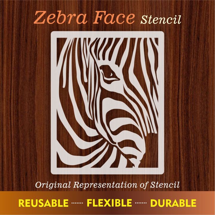 Zebra face  Reusable Stencil For wall Painting Art DIY Home Decor, Album Crafts and Canvas IDD 222