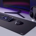 AUKEY Gaming Mouse Pad Large XXL (900 X 400 X 3 MM) Thick Extended Mouse Mat Non-Slip Spill-Resistant Desk Pad with Special-Textured Surface, Anti-Fray Stitched Edges for Keyboard, PC - Black. 