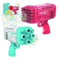 Space Rocket Bazooka Bubble Gun Electric Automatic Bubble Makers Bubbles Machine Toys Bazooka 2in1 Cap 8 & 36 Holes Bubble Gun Toy. 