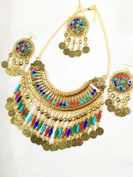 Afghani%20Jewelry%20Set%20%E2%80%93%20Colorful%20Handmade%20Gold-Plated%20Necklace,%20Earrings%20with%20or%20without%20Tikka%20for%20Women,%20Traditional%20Set%20-%20Image%209