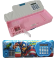 Calculator Geometry ,Fancy Geometry box with calculator and Magnetic buttons I Boys & Girls, Double Sided, Assorted Character. 