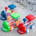 360-degree Transparent Electric Train Model Boys Educational Gear Music Light Children Toy Car Interactive Parent-child Game. 