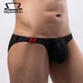 Men Low Waist Briefs Low-rise See-through Hollow Out Hip Lifting U-convex Men Briefs Men Underwear. 