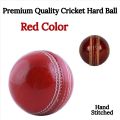 Hard ball for cricket / Hand made Red & White colored Match ball / Best Quality Leather ball for indoor & outdoor practice. 
