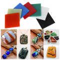 7 pieces square glass sheet sponge bright colorful different colors packed in a stained project. 
