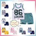 TS Baju Baby Girl Boy Suit Vest+Shorts Korean Style Among Us Cute Dinosaur Cotton Print Ready Stock 0-5Y. 