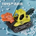 Dinosaur toy car pull back engineering car set excavator mixer crane crane fall-resistant beach toy car male. 