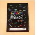 Scratch note pad,Scratch Pad for kids ,Scratch Note Black Cardboard Creative, Rainbow Scratch Note Pad Scratch book with wooden Stick, Small scretch note pad scratch book with wooden stick notepad - Kidzklub. 