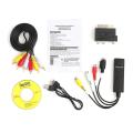 USB Easy Cap Adapter S-Video 3RCA CVBS AV to USB 2.0 Video Capture Card Recorder Cable for TV DVD VHS DVR Video Audio Converter. 