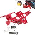 RED Universal CNC Motorcycle License Plate Holder Frame With LED (Number plate holder)Aluminum Adjustable Universal Fitment Motorcycle Accessories- RED (L KEYS NOT INCLUDED). 