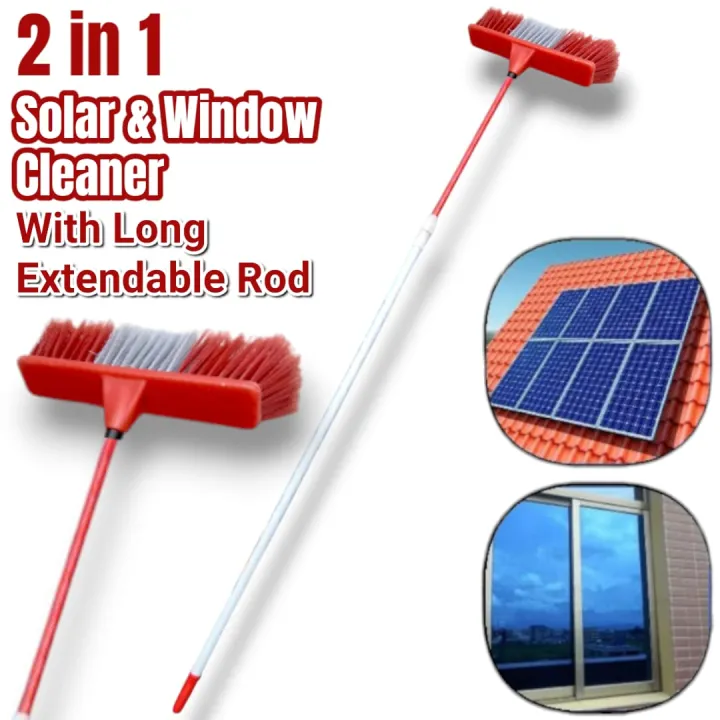 Dusting Rod Solar Panel Cleaning Brush, 4ft to 12ft Extendable Rod, Solar Panel ...