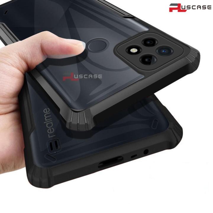 PlusCase for Realme C25 / C25s Case Air Cushion Hard Clear Shockproof Back Cover