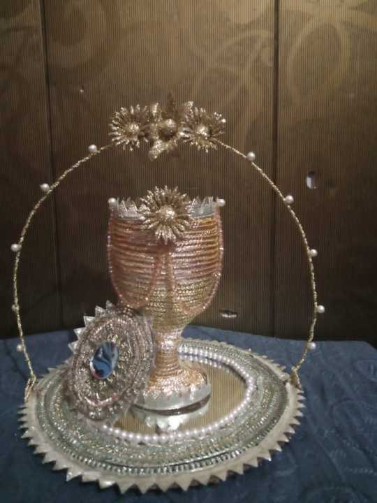 Doodh pilai glass - Doodh pilaye glass with tray - wedding glass - wedding rasm - milk glass - wedding milk glass