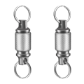 2X Titanium Quick Release Keychain,Detachable Key Ring Pull Apart Keychain,Key Holder Accessory for Bag/Purse/Belt. 