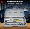 ORIGINAL - Aiwa 40 Pcs Socket Wrench Set Tool Kit Combination Set Small Travel Car Tool Set. 