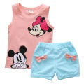 T-shirts Sando And Short Pants For kids Baby Girls Round Neck Short Sleeves Tee Top's Clothes Sets Dresses Outfit. 