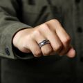 Retro Time Space Goku Black Ring Punk Gothic Open Ring For Men Handmade Unisex Designer Jewelry Accessories Anime Lovers Gift. 