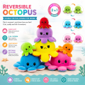 Reversible Octopus Plush Toy 2 in 1 Happy & Sad Face Soft Stuffed Animal Cute Mood Flip Octopus Doll for Kids & Gifts. 