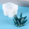 Crystal Resin Mold, Crystal Cluster Mold Resin Silicone Mold Casting Mold for Polymer Clay DIY Craft Decoration , 7.5x5.5x5.5cm. 