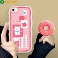 UCUC for OPPO F1S Back Cover Happy Cute Girl Wavy Phone Case With Free Holder Camera Protection Transparent TPU Soft Cover. 