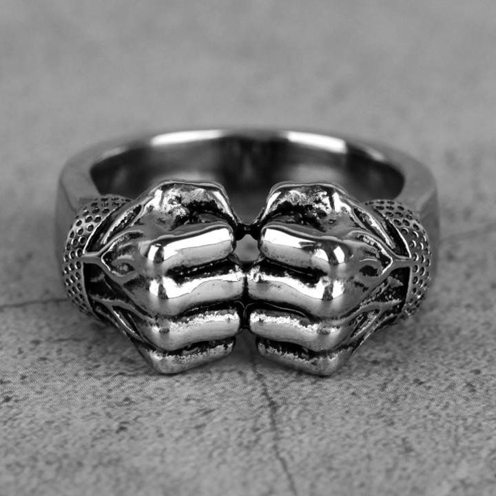 Stainless Steel Angry Fist Power Men Rings Punk Rock Hip Hop Creativity Personality for Male Boy Fashion Jewelry Gift