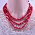 Women Necklace Charming Costume Jewelry Imitation Pearl Necklace. 