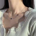 Light luxury three love necklace Korean girl exquisite fine chain collarbone chain. 