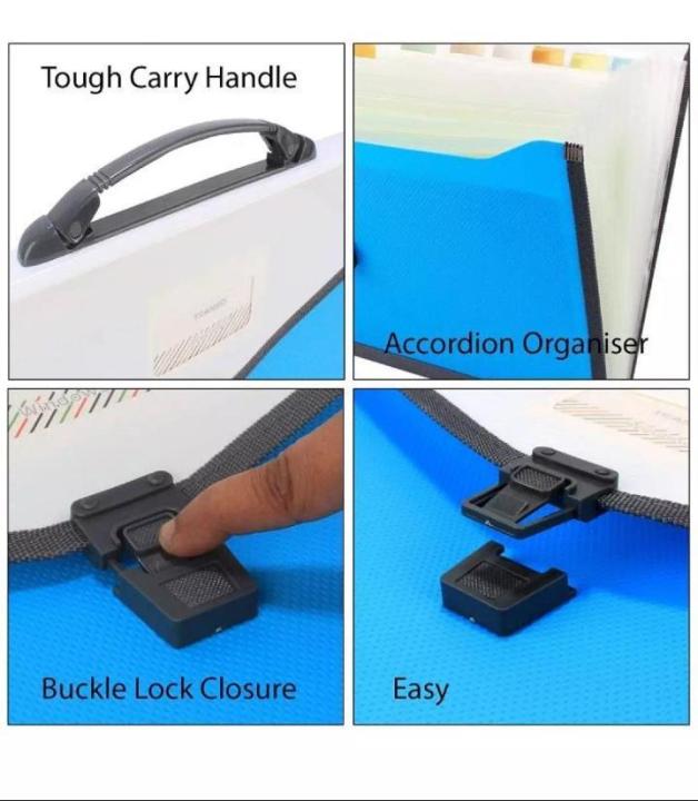 File Bag Plastic Expanding Bag File Folder with 13 Section Pockets, FC ...