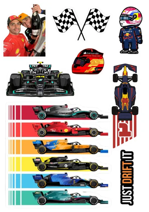 F1%20Stickers%20%7C%20Drive%20to%20survive%20A5%20uncut%20sheet%20/%20car%20Racing%20%7C%20phone%20laptop%20-%20Image%202