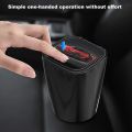 Car Ashtray With Lid, Portable LED Cigar Smoke Car Ashtray Smoke Remover Double-Layer Inner Box Ash Cylinder Cup Holder (Black). 