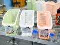 Kitchen Refrigerator Organizer, Fridge and Freezer Storage Tray Basket, Fridge Space Saver Baskets (Multicolor WIDTH 5inch  LENGTH 11.5 inch  HEIGHT 7 inch). 