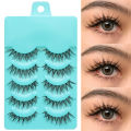 【hot】 5 Pairs Individual Lashes Wispy Women Makeup Eyelash Extension Natural False Eyelashes Japanese False Eyelashes Cosplay Cilia. 