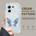 BILI for Redmi Note 13 4G Back Cover Glowing Butterfly Pattern Cream Texture Wavy Soft Silicone Mobile Phone Covers. 