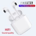 TWS i14 Wireless Stereo Earbuds | Compatible with iOS and Android | Hifi Deep Base Sound Music | Bluetooth 5.0. 
