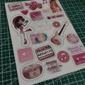 Pink Music Themed Ariana Grande Uncut A6 Sticker Sheet for Girls Kids Journal Scrapbook Phone Cover Laptop Notebook DIY Crafts. 