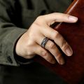 Retro Time Space Goku Black Ring Punk Gothic Open Ring For Men Handmade Unisex Designer Jewelry Accessories Anime Lovers Gift. 