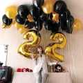 Golden Extra Large Digit 2 (Two)  - 32 Inches Giant Foil Number. 