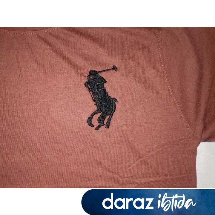 Polo Horse Embroidery on Large size, Round Neck, Half Sleeves Men's T-shirt