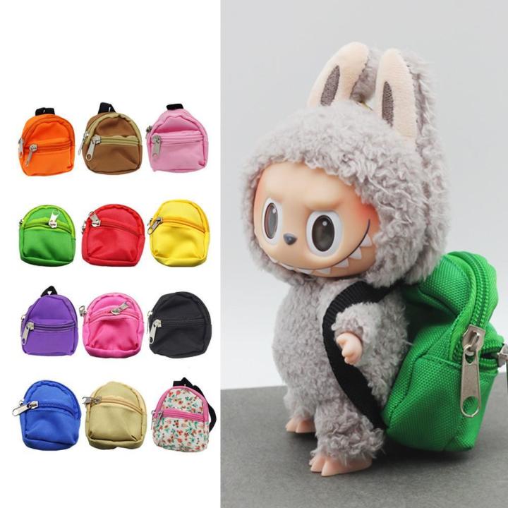 SF Labubu BJD doll small rag doll double zipper school bag doll coin purse backpack