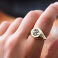 KINGS AND NOBILITY JEWELRY PINKY SIGNET RINGS FOR STYLISH GENTLEMEN ENGRAVABLE RING GIFT FOR HER AND HIM. 