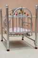 Royal Style - Born Baby Silver Chrome Baby Swinging Cradle with Soft Mattress Bed. 