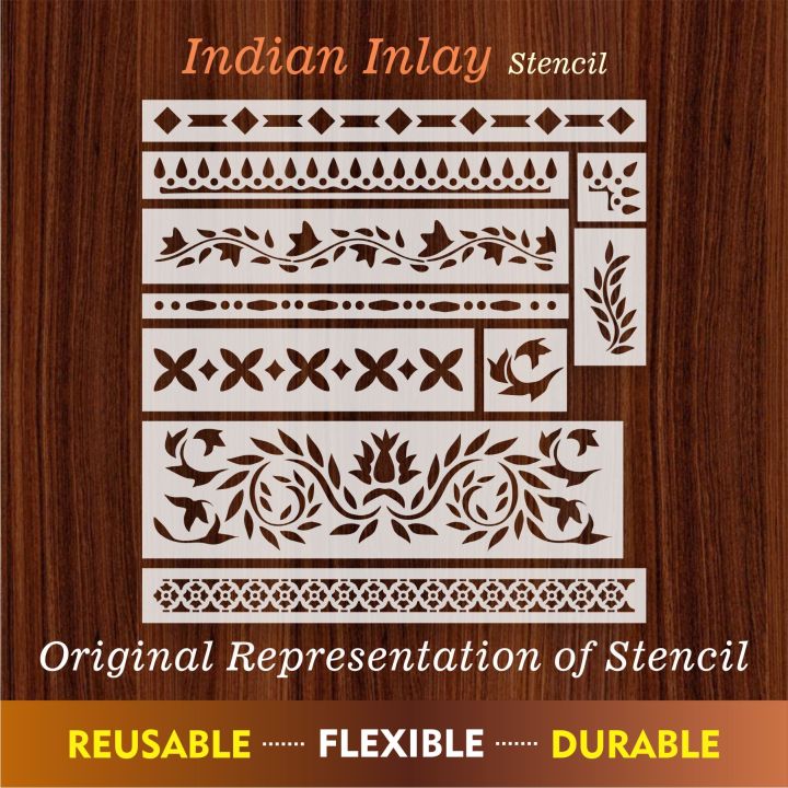 Pack of 9 designs Stencil For Furniture , Fabrics , wall Painting Art DIY Home Decor, Album Crafts and Canvas ID 459