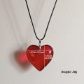 Y2K Red Heart Pendant Necklaces Chunky Glass Puffy Heart Choker Necklace for Women Jewelry Gifts for Teen Girls. 