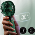 Handheld Fan, Mini Portable Personal Fan USB Rechargeable, Small Pocket Fan with Strap and Base 5 Speeds (Green). 