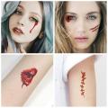 30PCS Bleeding Wound Scar Blood Temporary Tattoos Fake Bloody Stickers For Halloween Party Cosplay Costume. 