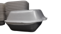 Pack of 25 Small Disposable Thermocol Snack Box for Burger Rice food with Single Lock items. 